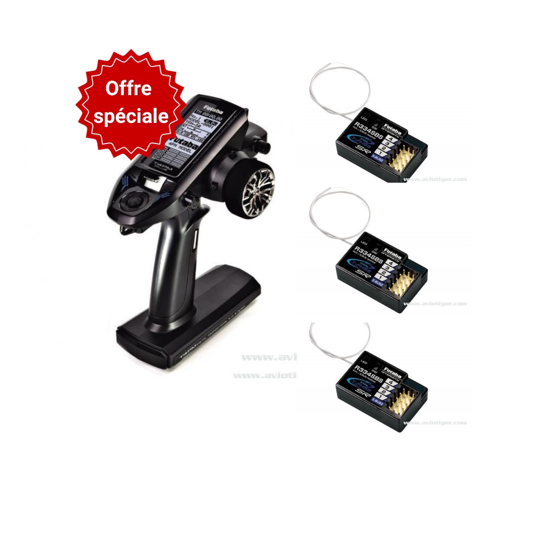 FUTABA 4PM PLUS- avec 3 recepteurs R334SB 2.4GHZ