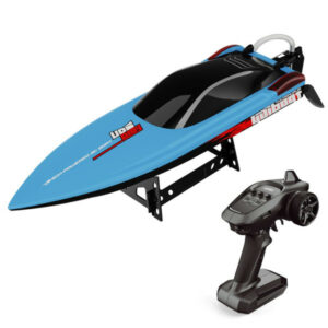 Bateau Rc Udi R/c Mosasaurus 42cm 2.4g Bateau Rc à Grande Vitesse Sans Balais Bleu