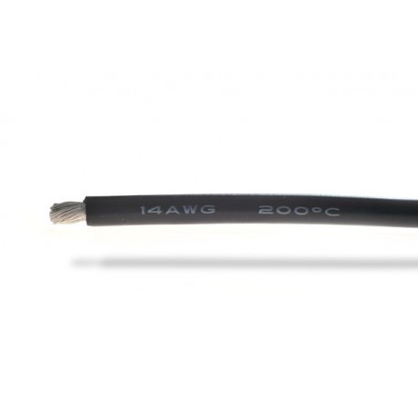 Fil silicone 14AWG (2,12mm²) noir - 1m