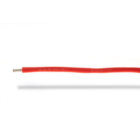 Fil silicone 20AWG (0,50mm²) rouge - 1m