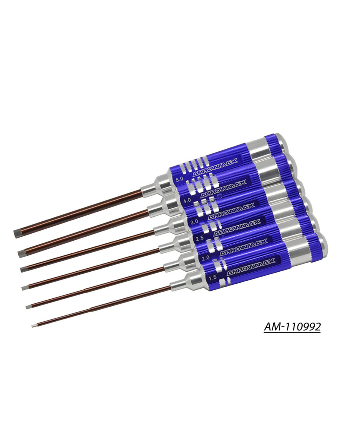 clé allen Set 1.5, 2.0, 2.5, 3.0, 4.0 & 5.0 X 120MM - 6-Teilig.