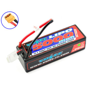Accus Lipo Hard Case Voltz 5000mah Étui Rigide 11.1v 50c Lipo Stick Pack Xt90