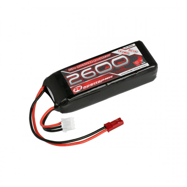 Accus Lipo Soft Case Batterie Lipo Robitronic 2600mah 2s 2/3a Droite Pour Rx