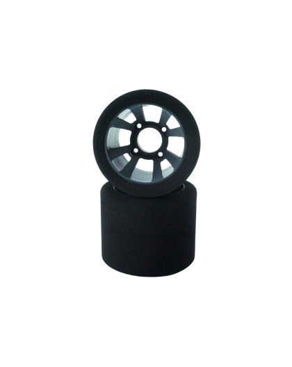 Accessoires Pneus Pancar 1/10 Arriere 35 Shore Sur Jantes Noires - Hot Race