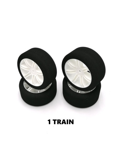 Pneu Piste 1 Trains Pneus Piste 1/10 Jantes Blanches Ffvrc -