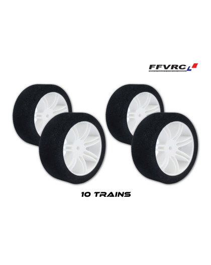 Pneu Piste 10 Trains Pneus Piste 1/10 Jantes Blanches Ffvrc