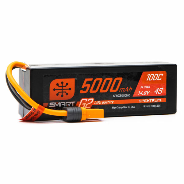 Accus Lipo Hard Case Spektrum Accessories 14.8v 5000mah 4s 100c Smart G2 Hardcase Lipo Battery: Ic5