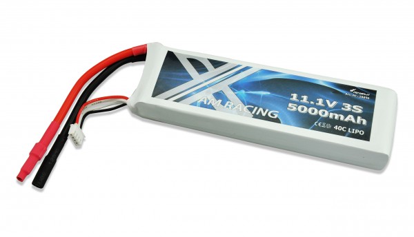 BATTERIE LIPO 3S 11,1V 5000MAH 40C SOFTCASE, 5MM CONTACT DORÉ