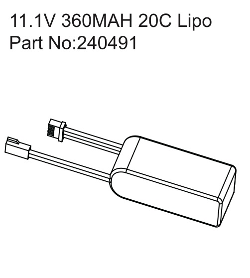 11.1V 360MAH 20C Lipo