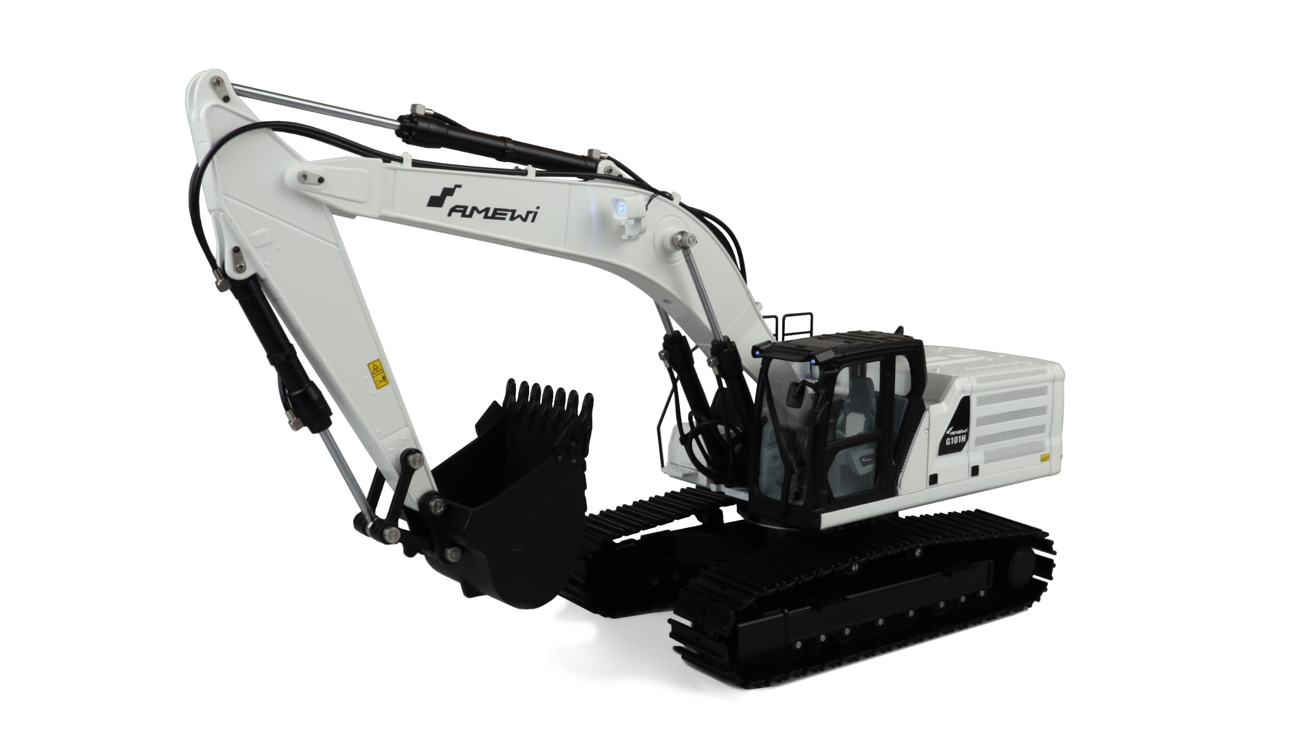 G101H PELLE HYDRAULIQUE ENTIÈREMENT MÉTALLIQUE 1:16 RTR BLANC